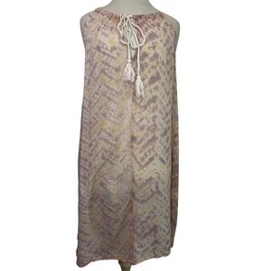Ulla Johnson Cotton Gauze Ikat Chevron Tassel Halter Shift Coverup Dress Size 4